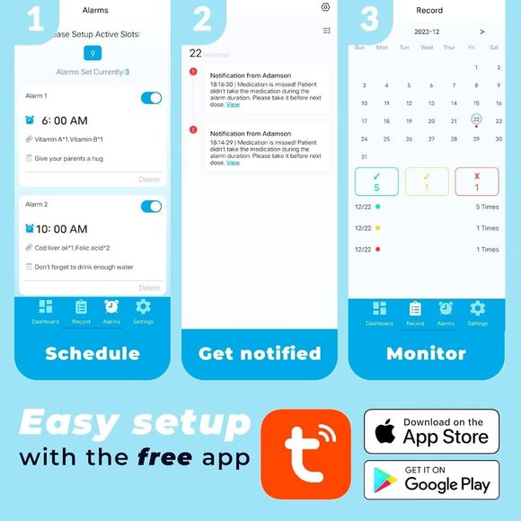 KLIM Smart 28 days Pill Dispenser Machine w/Alarm + WiFi App Monitoring NEW - Picture 7 of 9